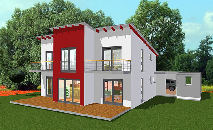 Bauen mit Scheer Bau Teningen: Pultdach Haus